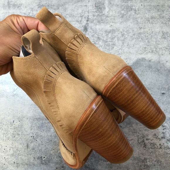 NEW Joie Mathilde Natural Suede Western Booties 37 - Picture 3 of 6
